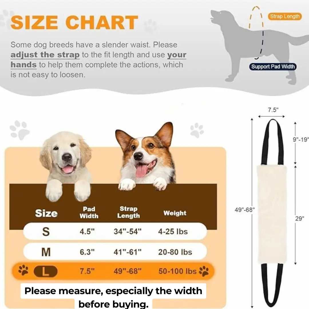 Dog Lifting Sling for Mobility Support Wag Wize