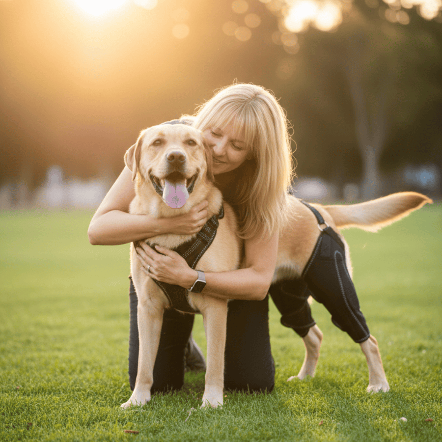 Wag Wize knee brace sizing guide — S through XXL for dogs 10 to 120 lbs